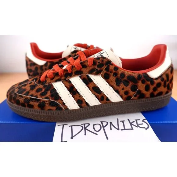 Adidas Samba OG Red Leopard Women's Shoes - Picture 1 of 10